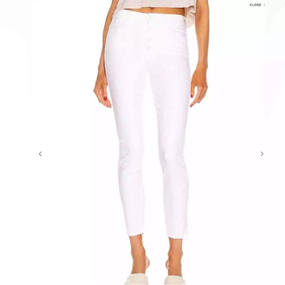 Mother Denim Pixie Ankle Fray Fairest of Them All White Skinny Jeans size 27